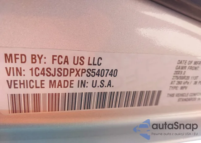 1C4SJSDPXPS540740: 44482291