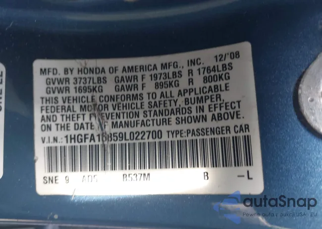 1HGFA16859L022700: 44481518