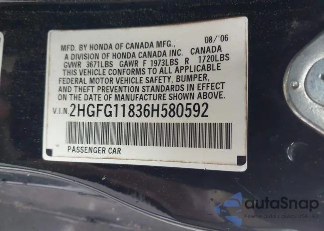 2HGFG11836H580592: 44481666