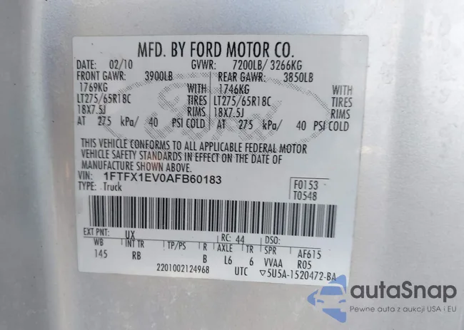 1FTFX1EV0AFB60183: 44481674