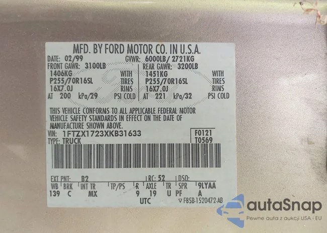 1FTZX1723XKB31633: 44482899