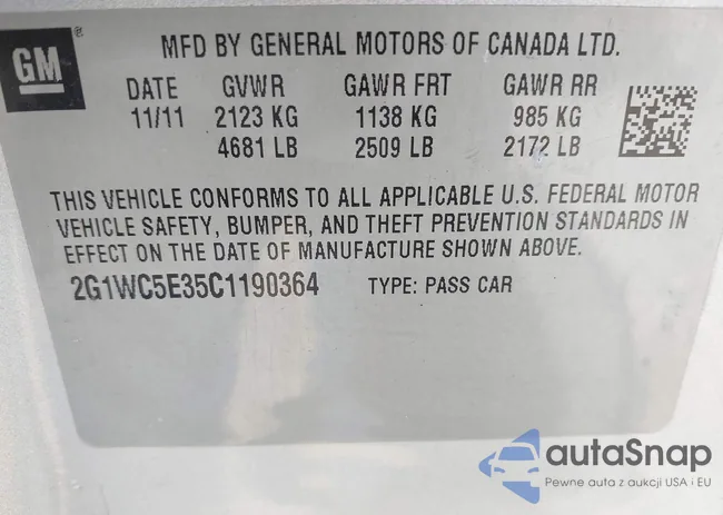 2G1WC5E35C1190364: 44482955