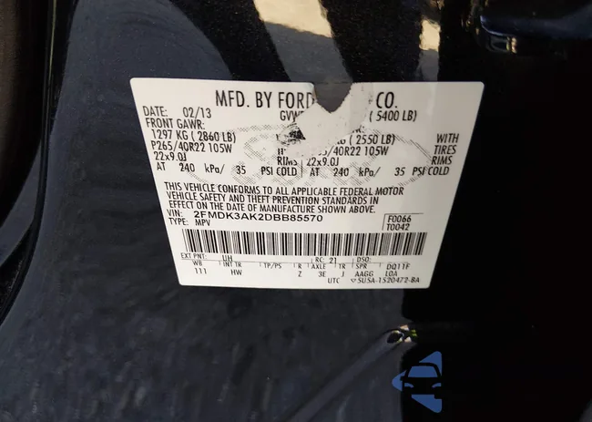 2FMDK3AK2DBB85570: 44483025