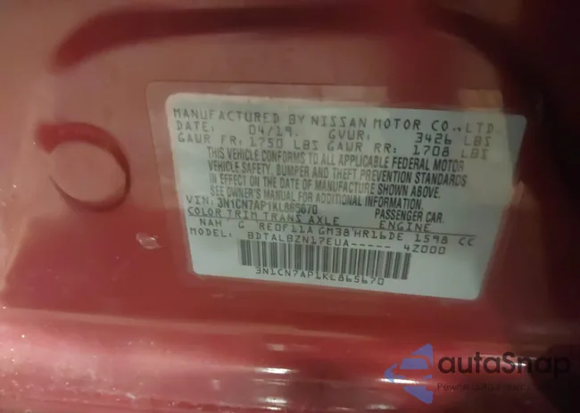 3N1CN7AP1KL865670: 44483122