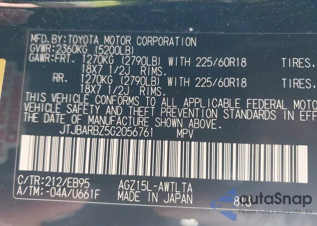 JTJBARBZ5G2056761: 44483194