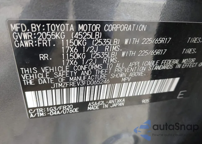 JTMZFREV3FD065246: 44483231