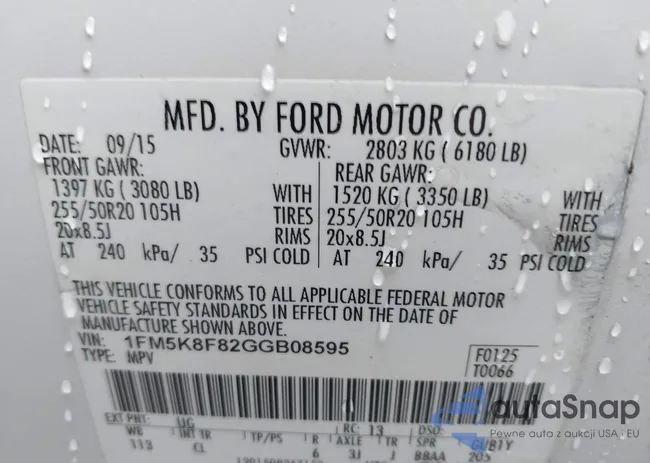 1FM5K8F82GGB08595: 44482528