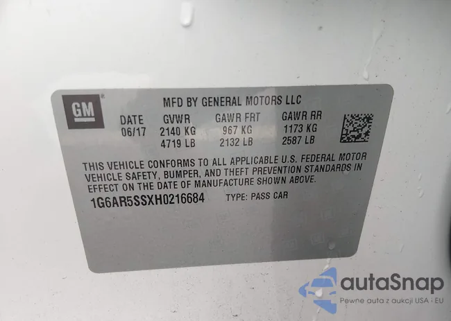 1G6AR5SSXH0216684: 44482529
