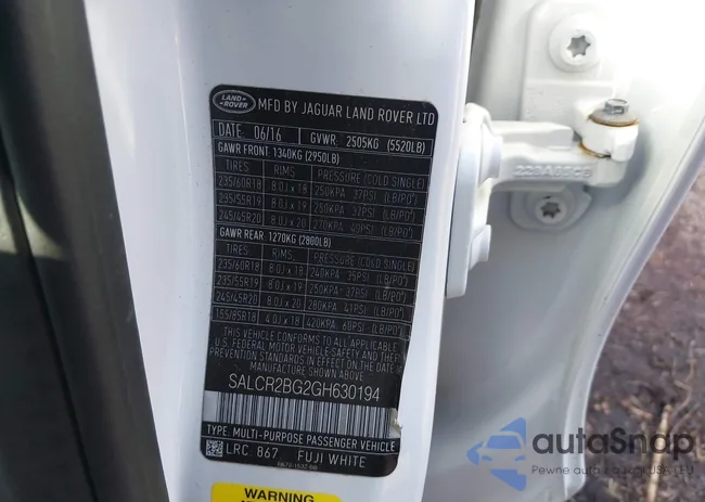 SALCR2BG2GH630194: 44483707