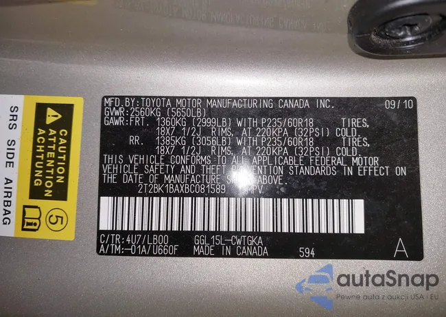 2T2BK1BAXBC081589: 44483953