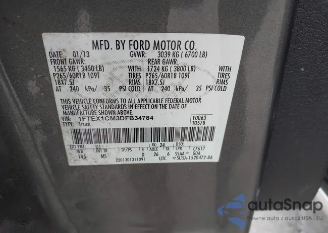 1FTEX1CM3DFB34784: 44483990