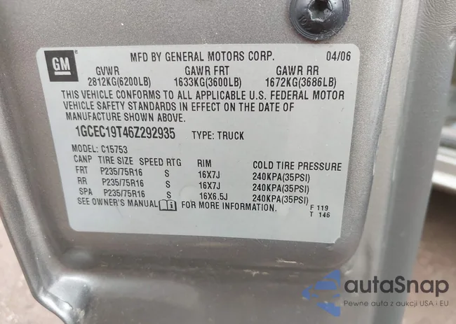 1GCEC19T46Z292935: 44484016