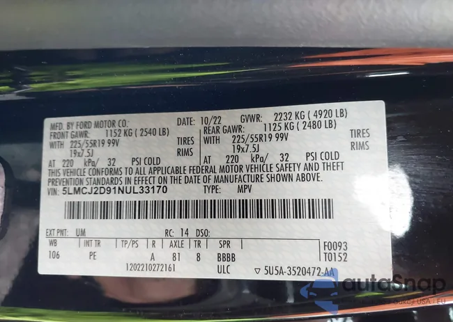 5LMCJ2D91NUL33170: 44484068