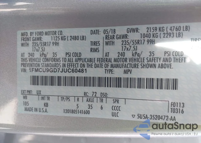 1FMCU9GD7JUC60481: 44484135