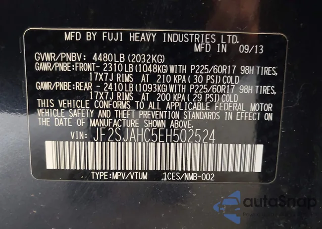 JF2SJAHC5EH502524: 44483399