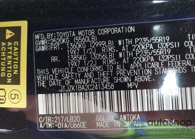 JTJZK1BA2C2413458: 44483436