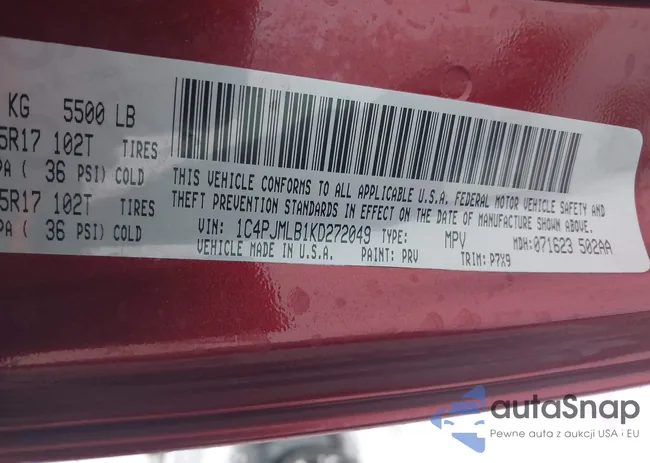 1C4PJMLB1KD272049: 44483452