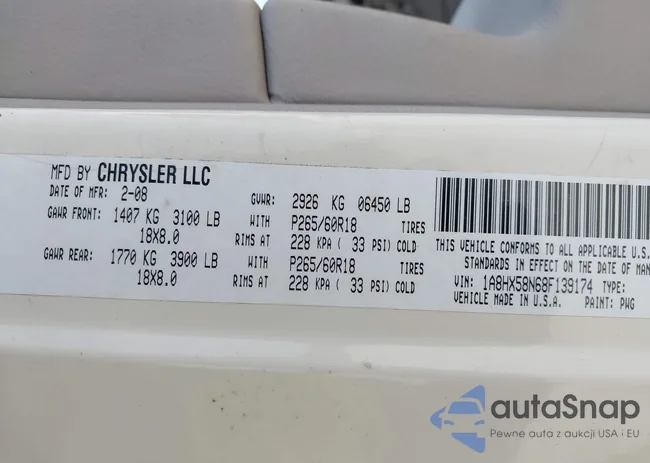 1A8HX58N68F139174: 44483485