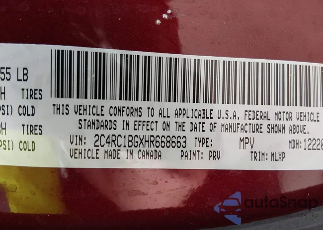 2C4RC1BGXHR668663: 44483493