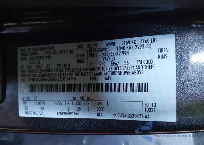 1FMCU9GD2KUC01470: 44483494