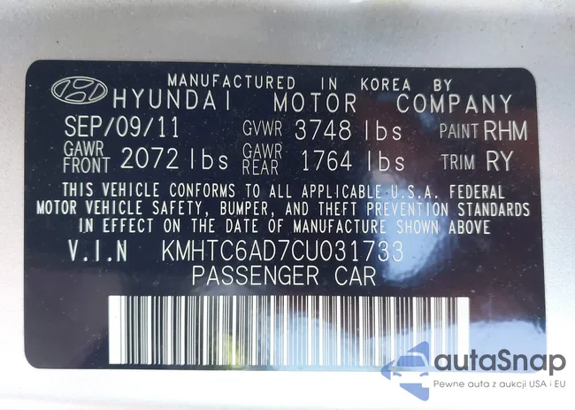 KMHTC6AD7CU031733: 44483540