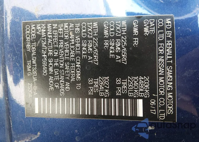 KNMAT2MT2HP591480: 44483571