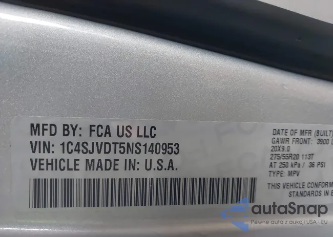 1C4SJVDT5NS140953: 44483616