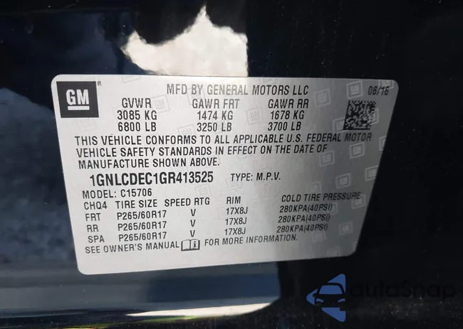 1GNLCDEC1GR413525: 44483639