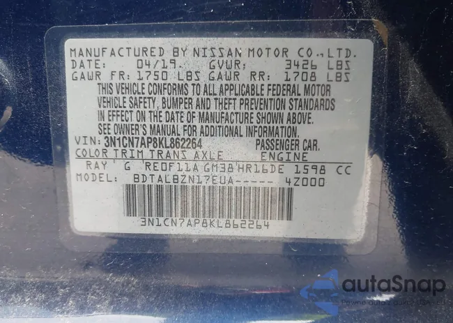 3N1CN7AP8KL862264: 44484710