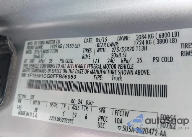 1FTEW1CG0FFB56953: 44484761