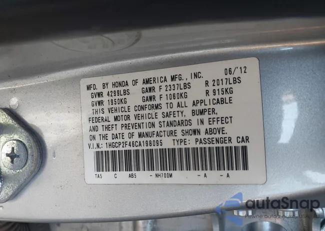 1HGCP2F46CA198095: 44484813