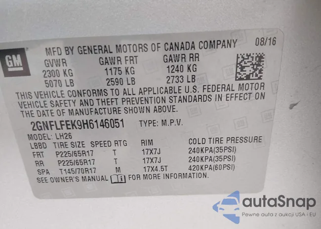 2GNFLFEK9H6146051: 44484900