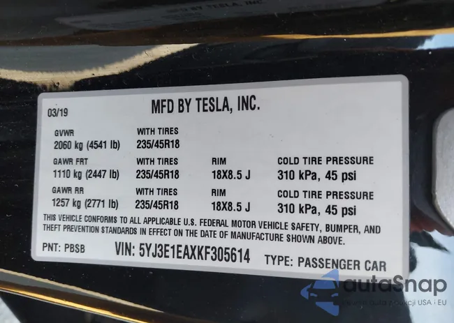 5YJ3E1EAXKF305614: 44484912