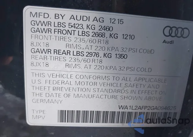 WA1L2AFP2GA094625: 44484922