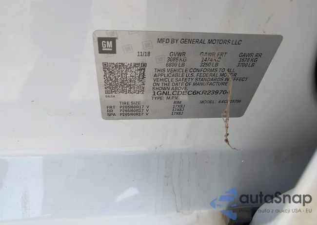 1GNLCDEC6KR239704: 44485013