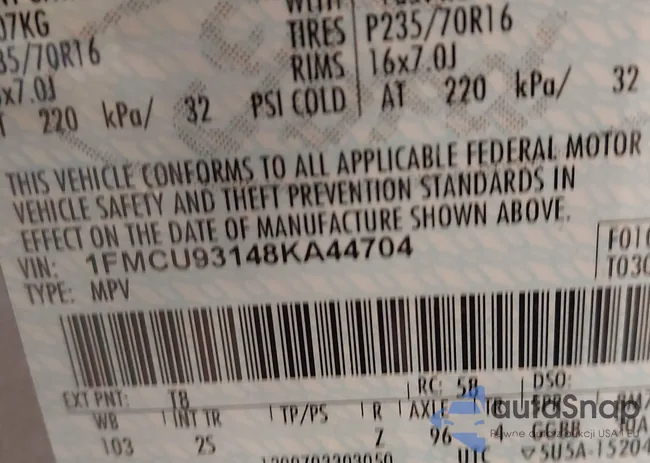 1FMCU93148KA44704: 44485086