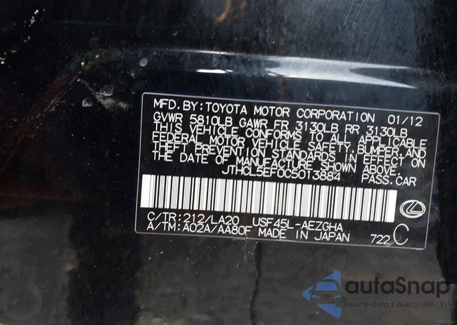 JTHCL5EF0C5013884: 44485100