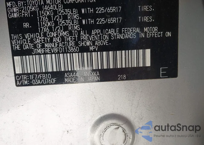 JTMBFREV8FD113860: 44485106