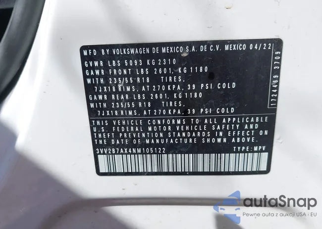 3VV2B7AX4NM105122: 44485116