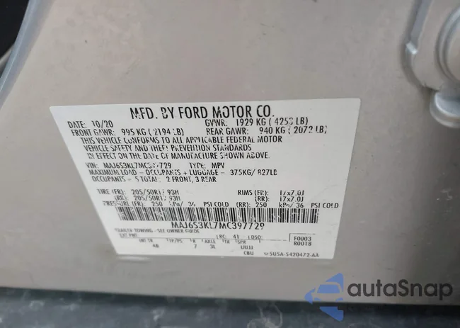 MAJ6S3KL7MC397729: 44485149