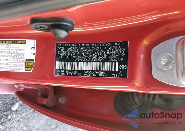 JTDKN3DU2B1440520: 44485260