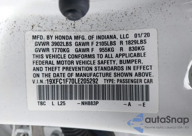 19XFC1F70LE205292: 44485275