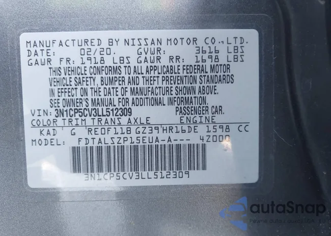 3N1CP5CV3LL512309: 44485276