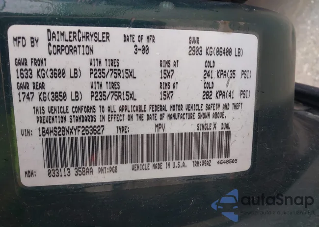 1B4HS28NXYF263627: 44485280