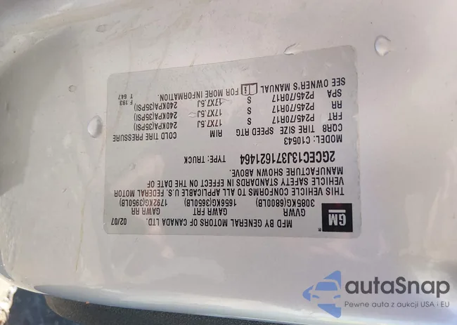 2GCEC13J371621464: 44484299