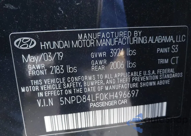 5NPD84LF0KH496697: 44484317