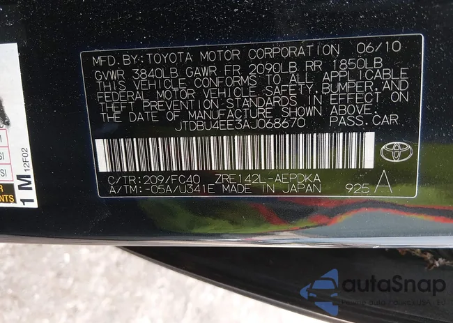 JTDBU4EE3AJ068670: 44484321