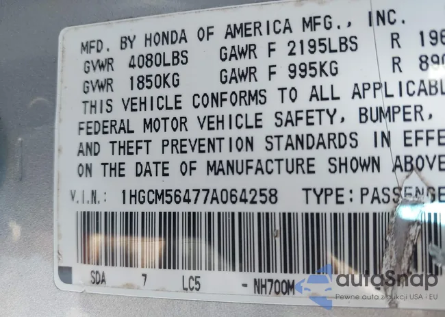 1HGCM56477A064258: 44484390