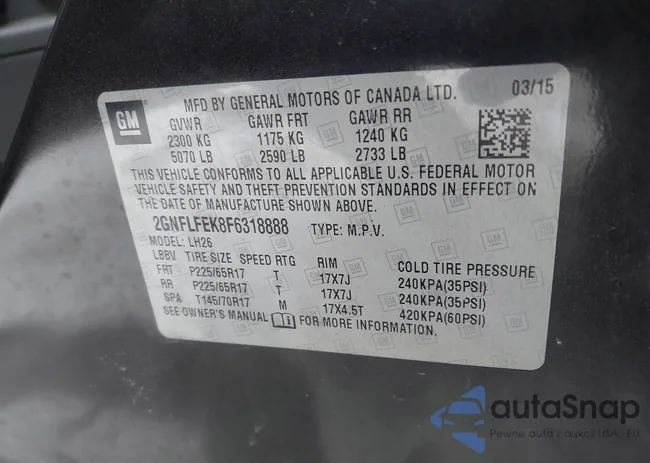 2GNFLFEK8F6318888: 44484425