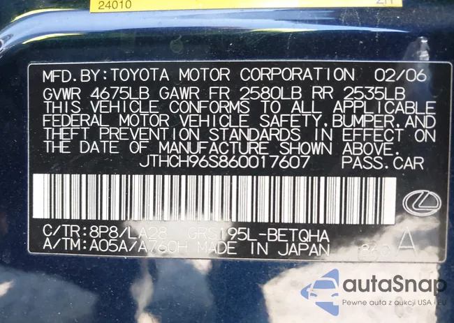 JTHCH96S860017607: 44484472